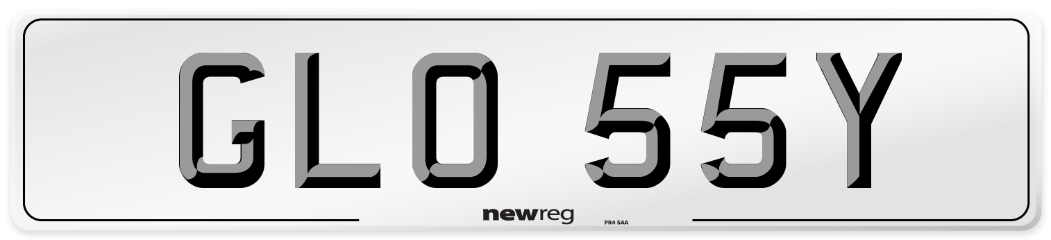 GLO 55Y Number Plate from New Reg